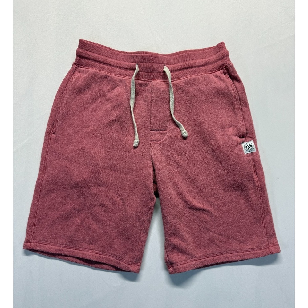 Express Sweat Shorts Mens XS Pink Logo Fleece Lined Flat Front Drawstring Casual